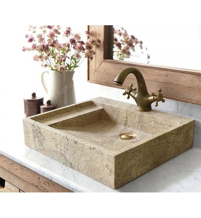 Chậu Rửa Mặt Đặt Bàn Đá Tự Nhiên Kanly MAR24V 