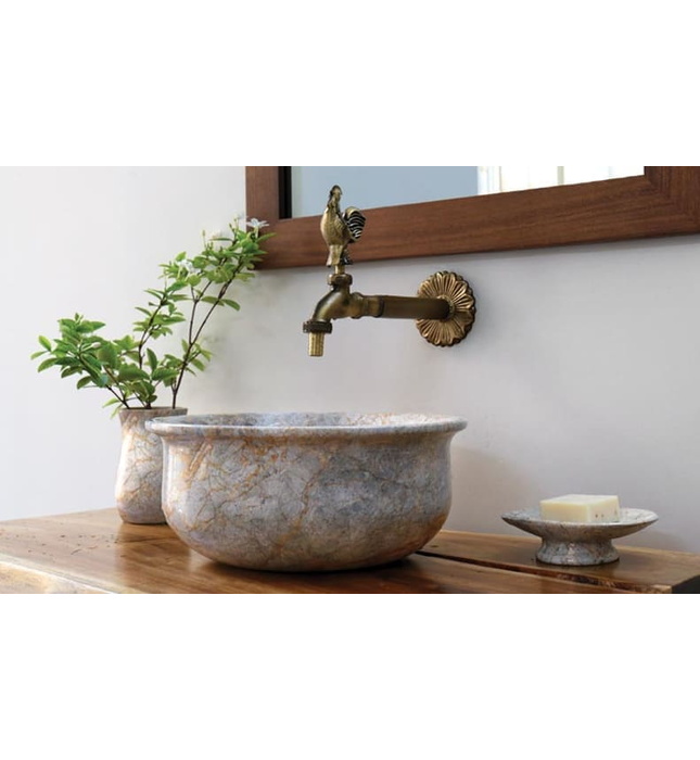 Chậu Rửa Mặt Đặt Bàn Đá Tự Nhiên Kanly MAR61V 