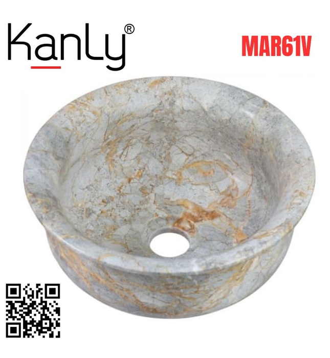 Chậu Rửa Mặt Đặt Bàn Đá Tự Nhiên Kanly MAR61V 