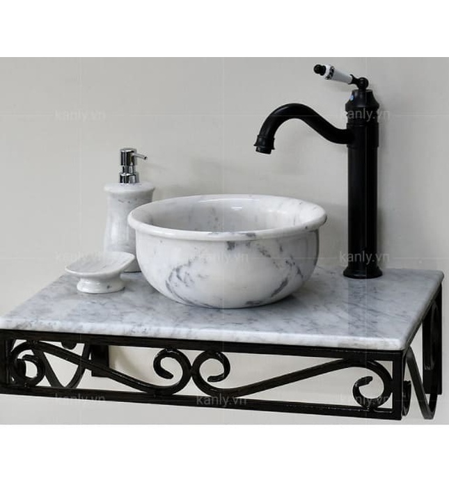 Chậu Rửa Mặt Đặt Bàn Đá Tự Nhiên Kanly MAR63V 