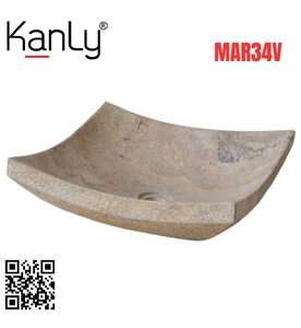 Chậu Rửa Mặt Đặt Bàn Đá Tự Nhiên Kanly MAR34V 