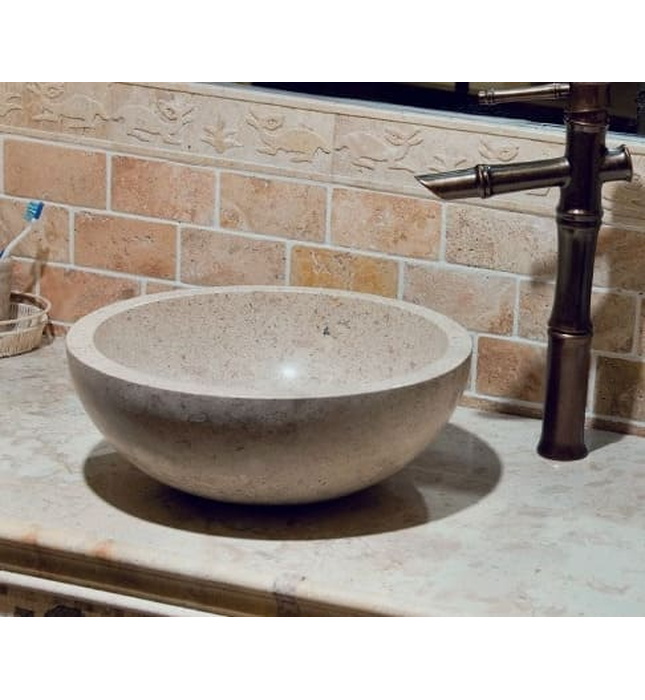 Chậu lavabo đặt bàn đá tự nhiên Kanly MAR11N 