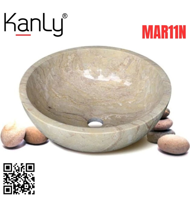 Chậu lavabo đặt bàn đá tự nhiên Kanly MAR11N 