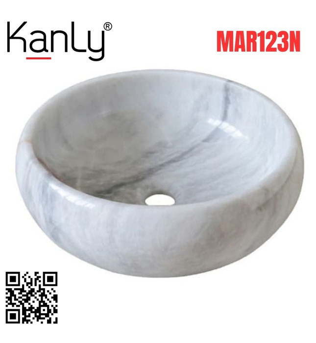 Chậu lavabo đặt bàn đá tự nhiên Kanly MAR123N 
