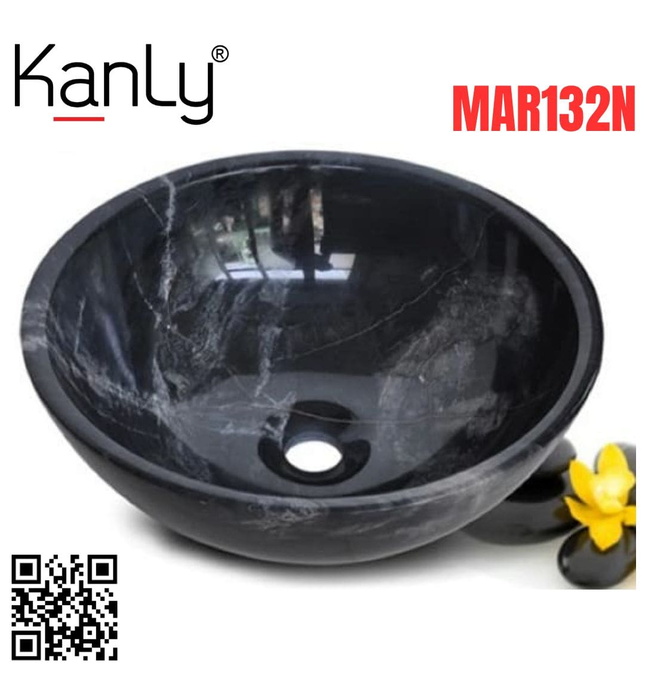 Chậu lavabo đặt bàn đá tự nhiên Kanly MAR12N 