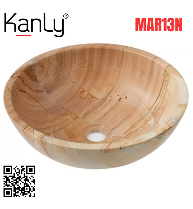 Chậu lavabo đặt bàn đá tự nhiên Kanly MAR13N 