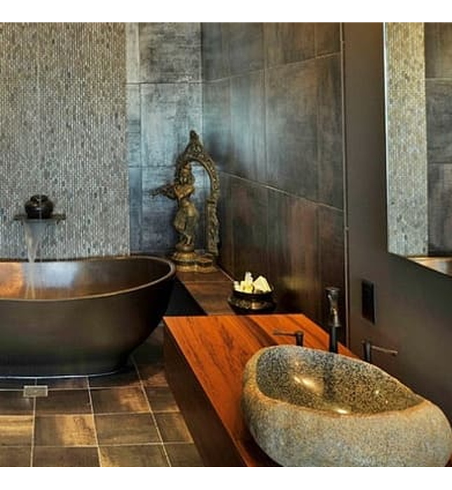 Chậu Rửa Mặt Đặt Bàn Đá Cuội Kanly MAR15V 