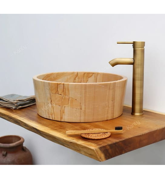 Chậu lavabo đặt bàn đá tự nhiên Kanly MAR723N 