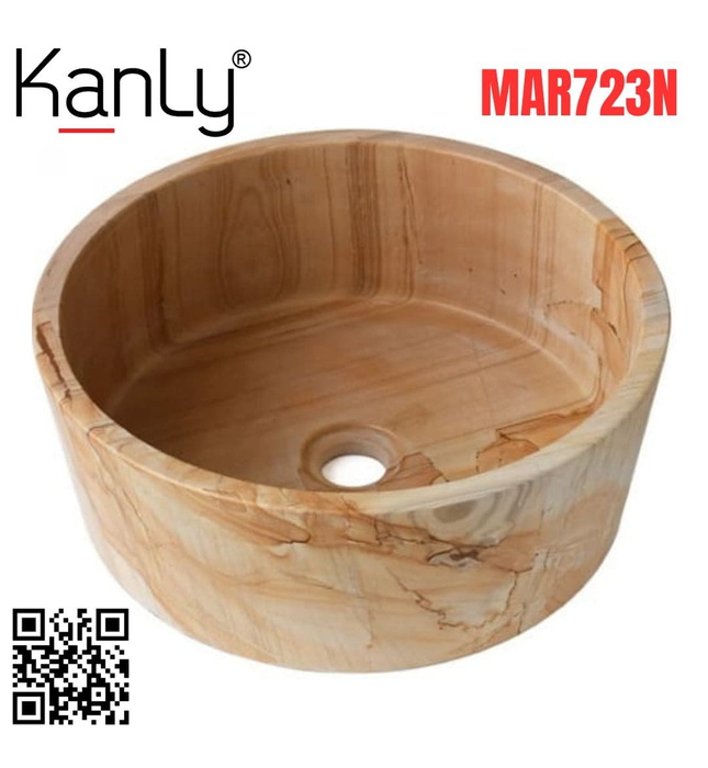 Chậu lavabo đặt bàn đá tự nhiên Kanly MAR723N 