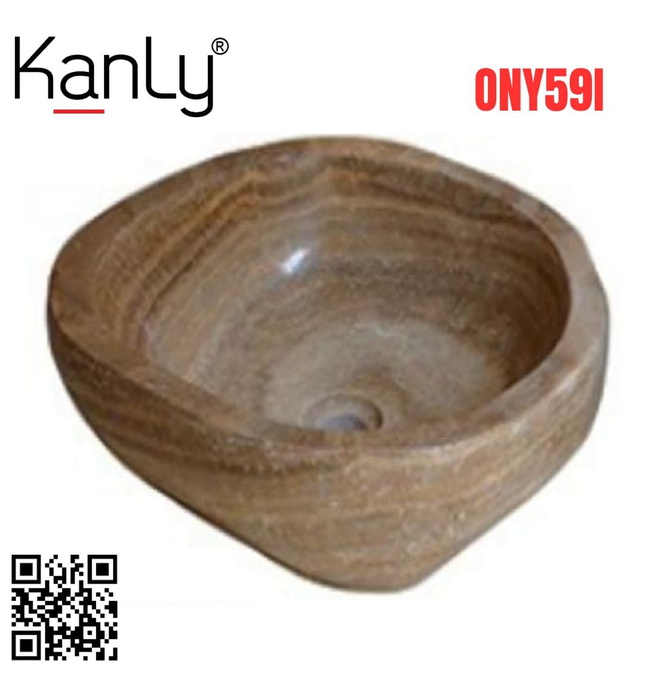 Chậu lavabo đặt bàn đá tự nhiên Kanly ONY59I 