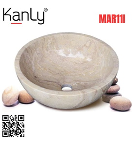 Chậu lavabo đặt bàn đá Marble tự nhiên Kanly MAR11I 