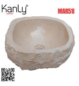 Chậu lavabo đặt bàn đá marble tự nhiên Kanly MAR51I 