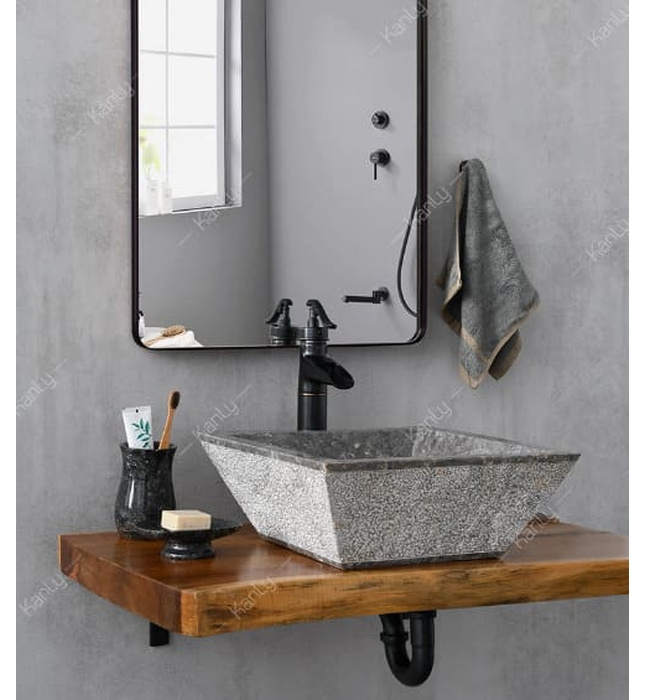 Chậu lavabo đặt bàn đá Marble tự nhiên Kanly MAR054I 