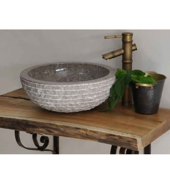 Chậu lavabo đặt bàn đá Marble tự nhiên Kanly MAR14Bi