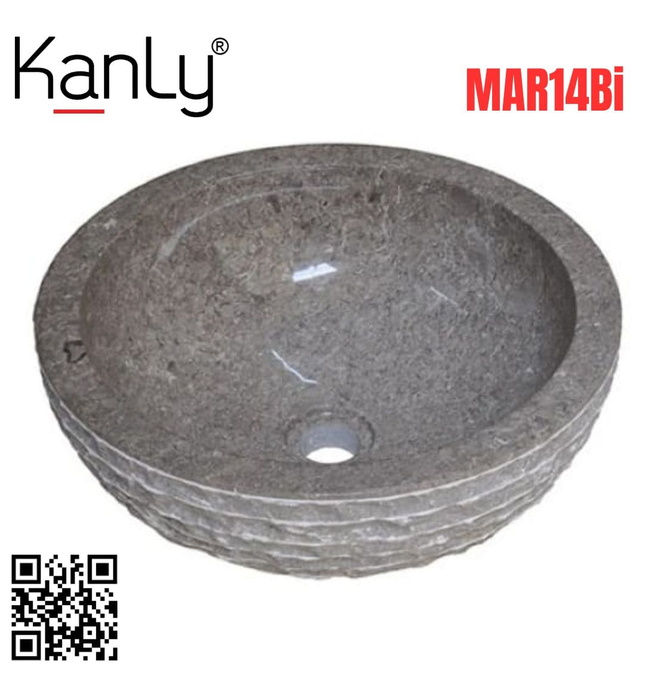 Chậu lavabo đặt bàn đá Marble tự nhiên Kanly MAR14Bi