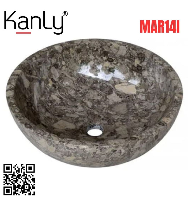 Chậu lavabo đặt bàn đá Marble tự nhiên Kanly MAR14I 