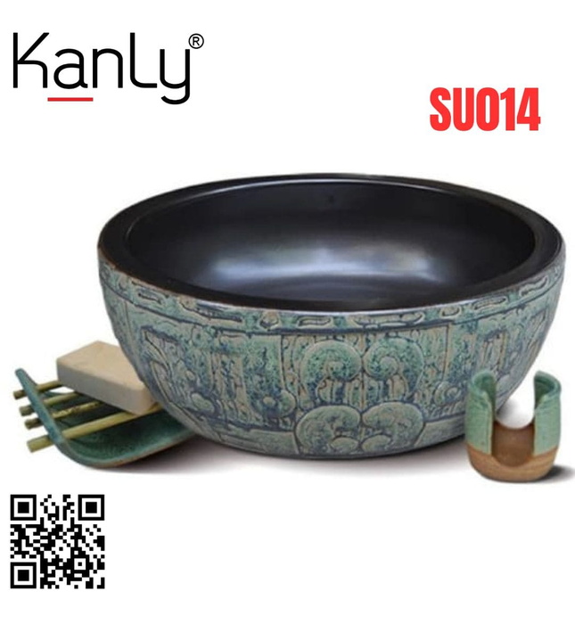 Chậu lavabo đặt bàn sứ mỹ thuật Kanly SU014 