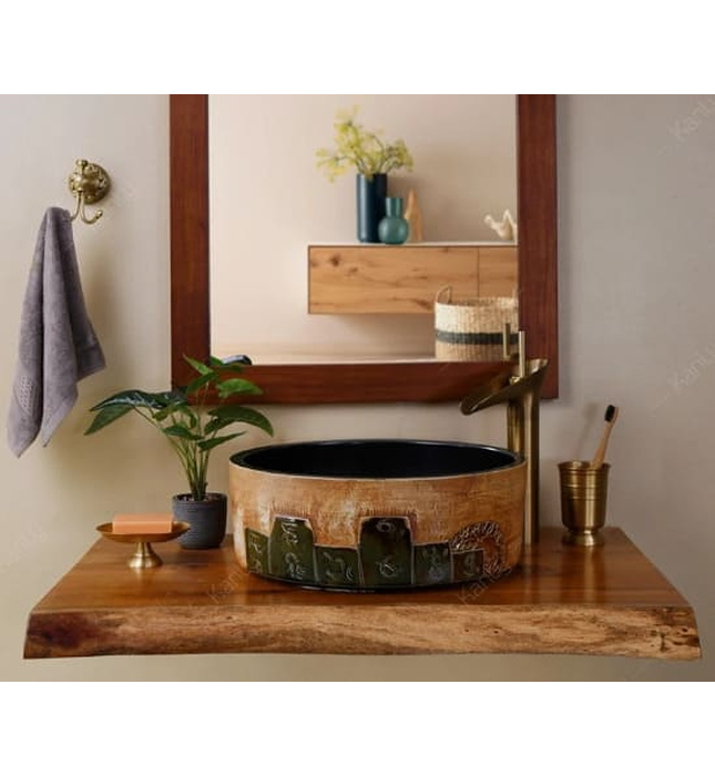 Chậu lavabo đặt bàn sứ mỹ thuật Kanly SU116 