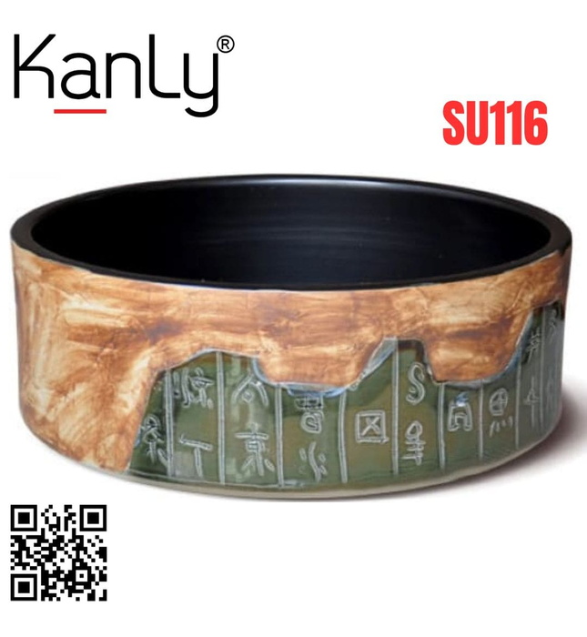 Chậu lavabo đặt bàn sứ mỹ thuật Kanly SU116 