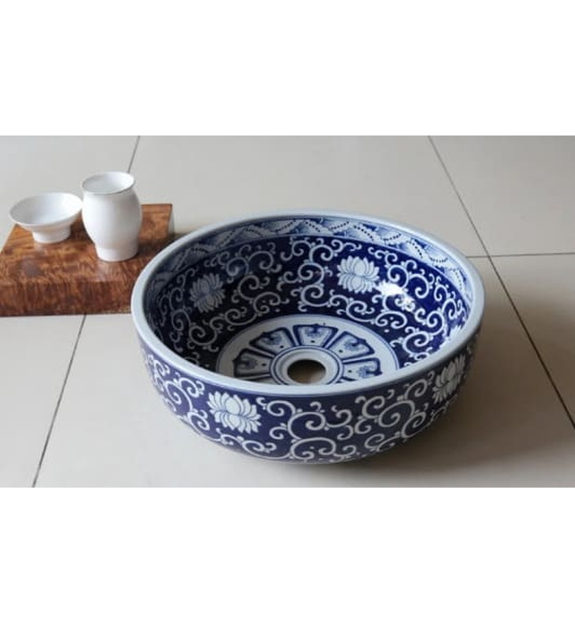 Chậu lavabo đặt bàn sứ mỹ thuật Kanly SU120 