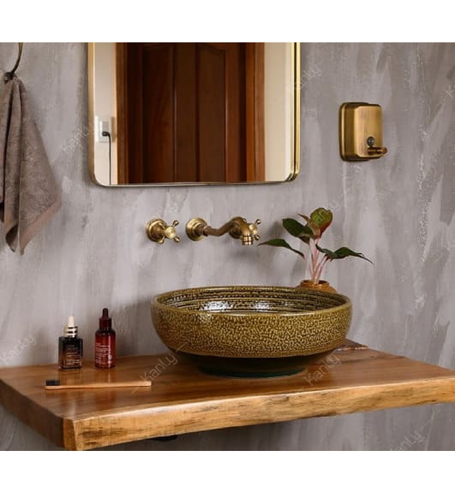 Chậu lavabo đặt bàn sứ mỹ thuật Kanly SU122 