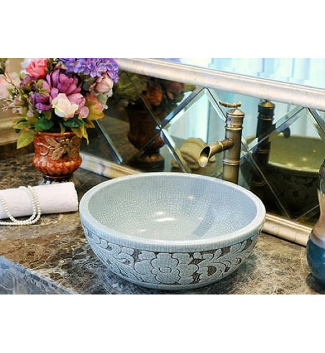 Chậu lavabo đặt bàn sứ mỹ thuật Kanly SU126 