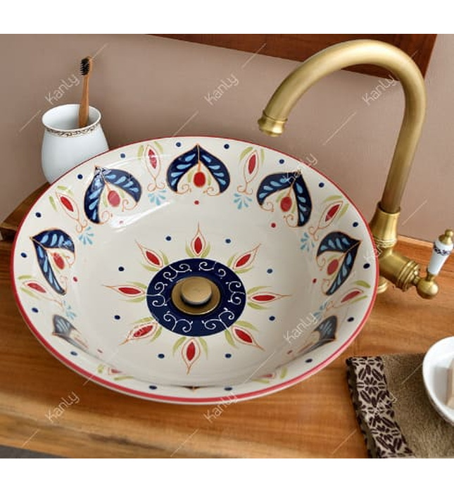 Chậu lavabo đặt bàn sứ mỹ thuật Kanly SU405