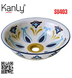 Chậu lavabo đặt bàn sứ mỹ thuật Kanly SU403 