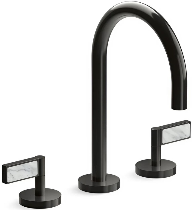 Vòi chậu rửa mặt 3 chân cổ ngỗng Nickel Kallista P24490-WC-SN