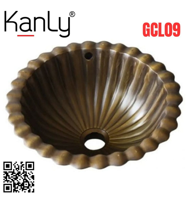 Chậu lavabo đặt bàn đồng thau Kanly GCL09 