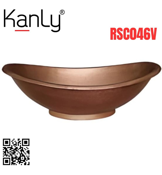 Chậu lavabo đặt bàn đồng đỏ Kanly RSC046V