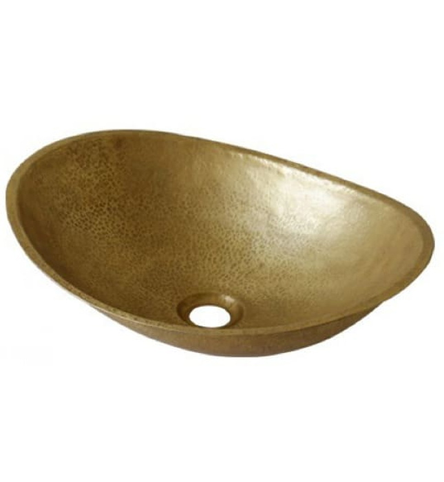 Chậu lavabo đặt bàn đồng thau hình lá trôi Kanly RSC047V 