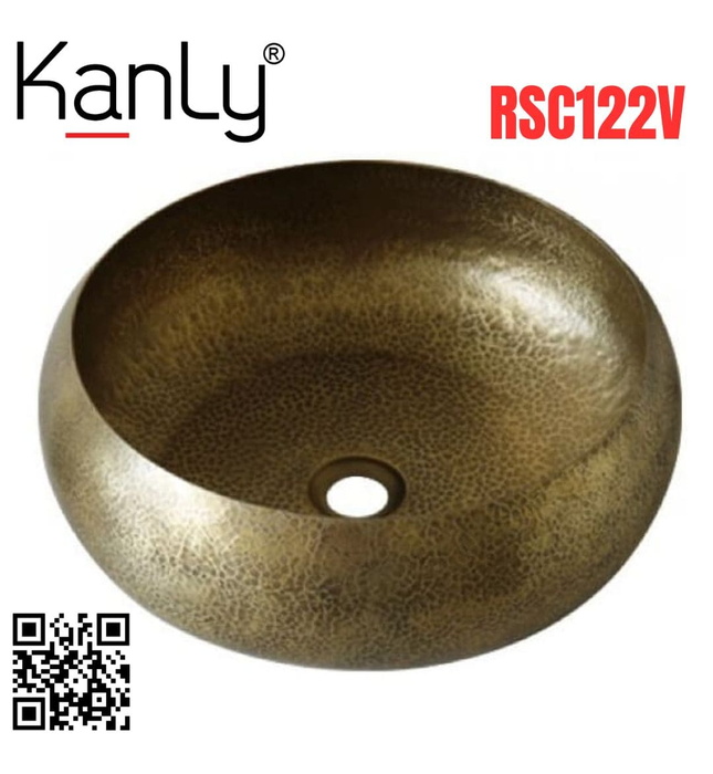 Chậu lavabo đặt bàn đồng đỏ Kanly RSC122V 
