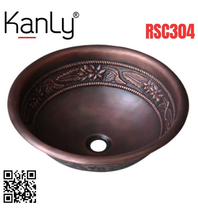 Chậu lavabo đặt bàn đồng thau Kanly RSC304