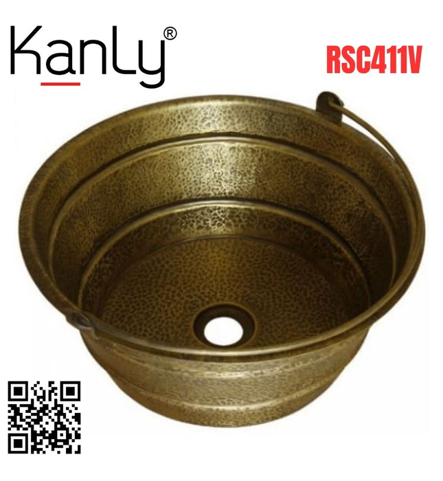 Chậu lavabo đặt bàn đồng có quai xách Kanly RSC411V 