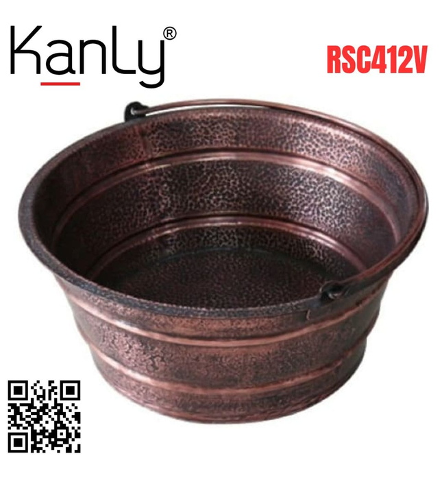 Chậu lavabo đặt bàn đồng có quai xách Kanly RSC412V