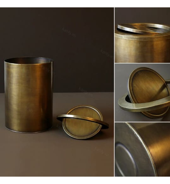 Thùng Đựng Rác Bằng Đồng Nắp Lật Kanly RSC504 