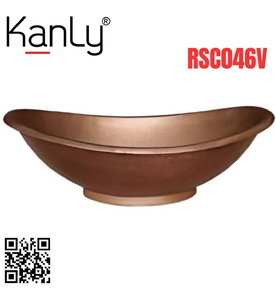 Chậu lavabo đặt bàn đồng đỏ Kanly RSC046V