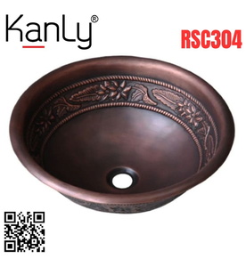 Chậu lavabo đặt bàn đồng thau Kanly RSC304