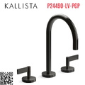 Vòi chậu rửa mặt 3 chân cổ ngỗng đen Kallista P24490-LV-PGP