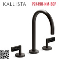 Vòi chậu rửa mặt 3 chân cổ ngỗng đen Kallista P24490-NM-BGP