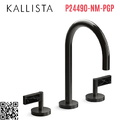 Vòi chậu rửa mặt 3 chân cổ ngỗng đen Kallista P24490-NM-PGP
