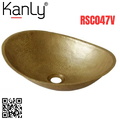 Chậu lavabo đặt bàn đồng thau hình lá trôi Kanly RSC047V 