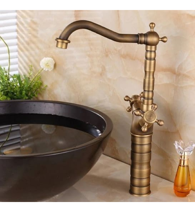 Vòi lavabo nóng lạnh bằng đồng cổ điển Kanly GCA01 