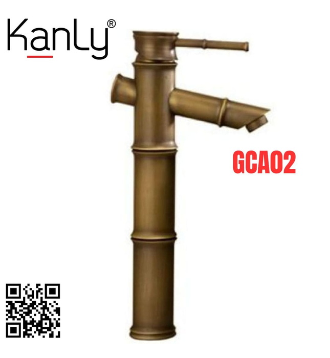 Vòi Lavabo Nóng Lạnh Bằng Đồng Hình Đốt Tre Kanly GCA02 