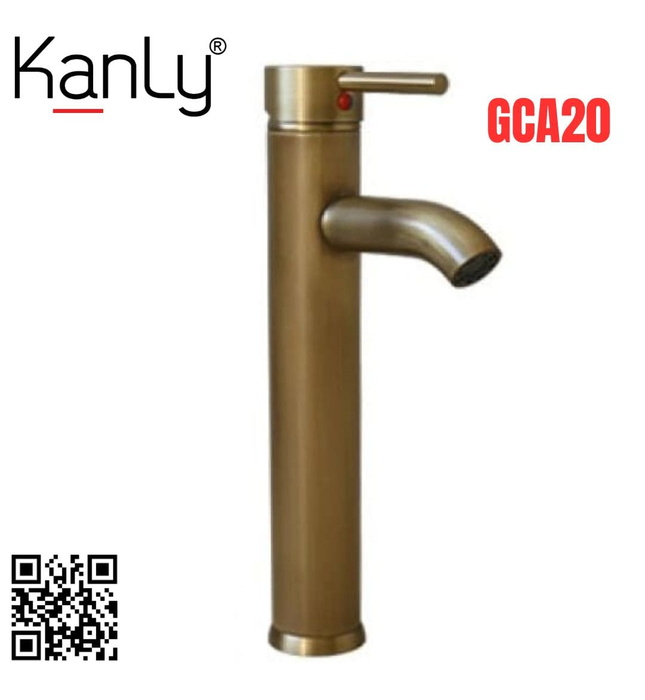 Vòi lavabo nóng lạnh bằng đồng cổ điển Kanly GCA20 