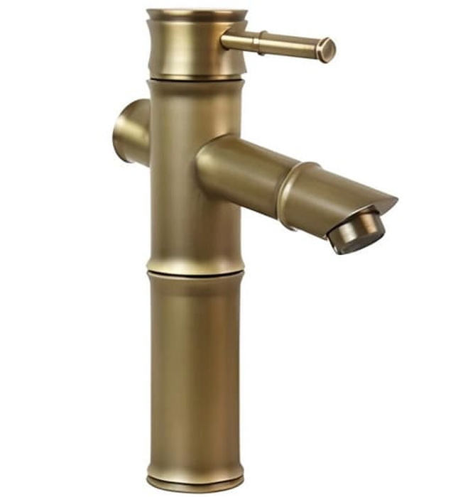 Vòi Lavabo Nóng Lạnh Bằng Đồng Hình Đốt Tre Kanly GCV02 