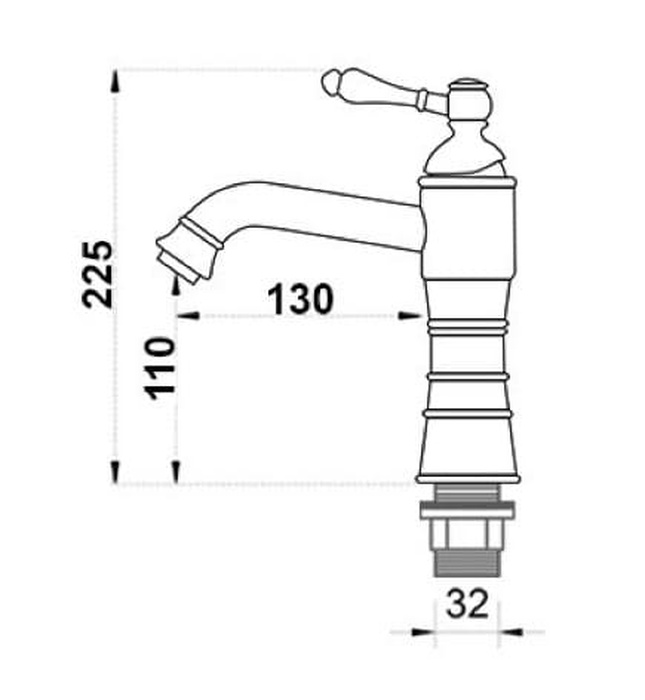 Vòi lavabo nóng lạnh bằng đồng cổ điển Kanly GCV13 