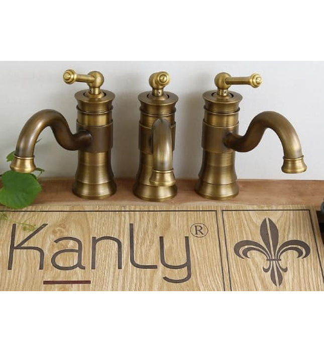 Vòi lavabo nóng lạnh bằng đồng cổ điển Kanly GCV16 