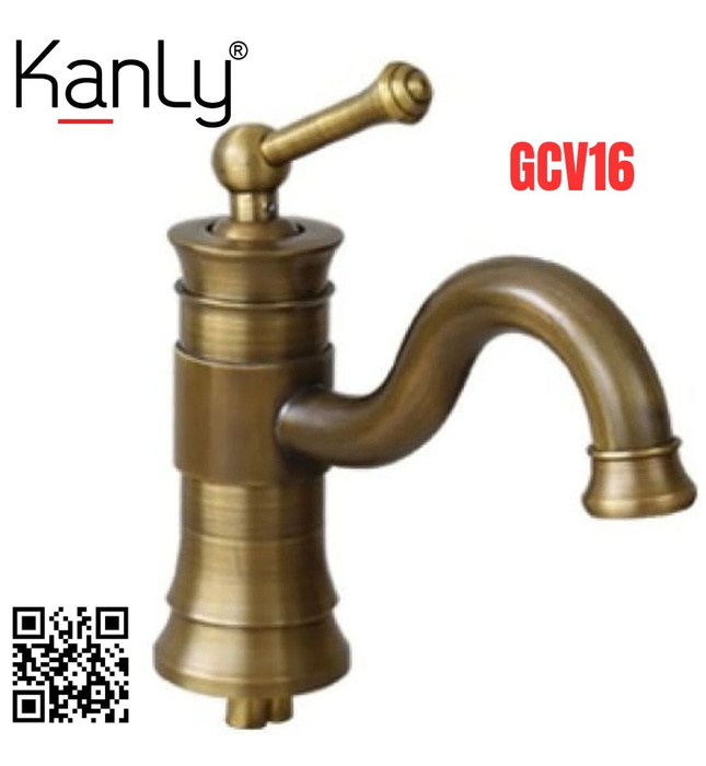 Vòi lavabo nóng lạnh bằng đồng cổ điển Kanly GCV16 